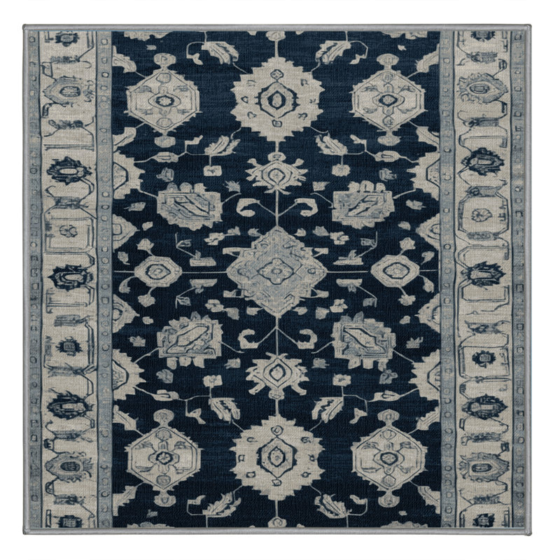 Tapis gris lavable à la machine, Carré 5 pi