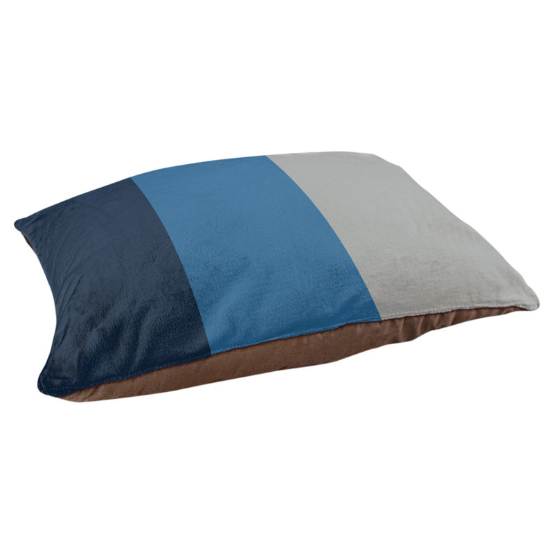 Coussin Minnesota, Bleu minuit / bleu lac / gris clair de lune, Moyen (H 9,5 po x l 28 po x P 18 po)