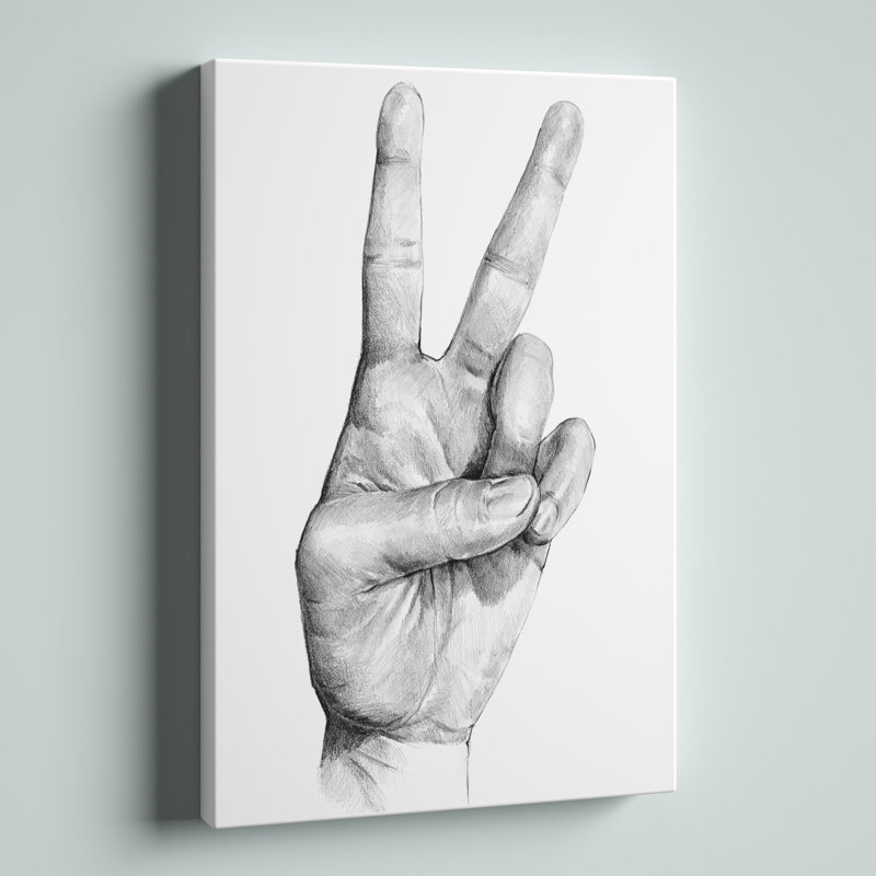«Hand Signs II», peinture sur toile, H 18 po x l 12 po