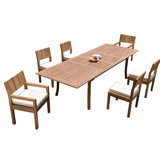 Shamar Outdoor 7 - Piece Teak Dining Set