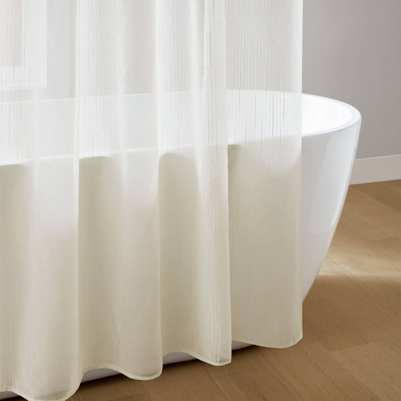 1-Piece Ivory Sheer Shower Curtain - 72X72 Inch - Light Filtering, Modern Bathroom Liner | Gift Idea