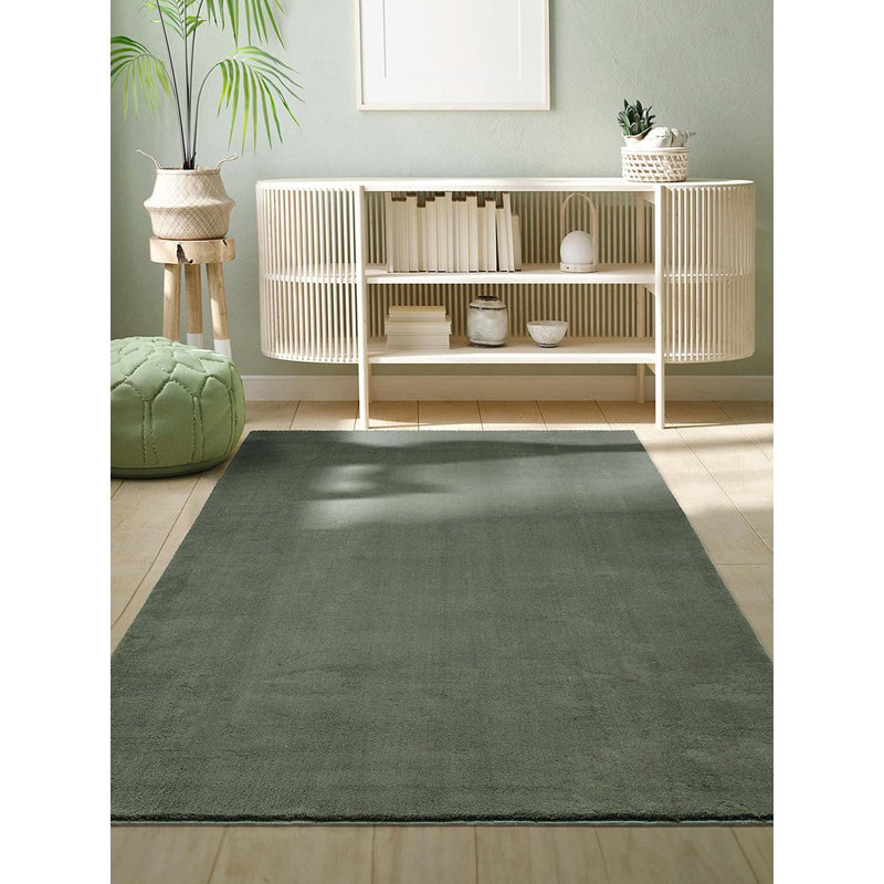 The Carpet Relax - Modern Rug, Fluffy, Short Pile, Non-Slip Underside, Washable up to 30°C, Super-Soft, Fur Look, Forest