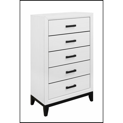 MIRAGE CHEST avec glissière centrale Kennin durable et conception spacieuse à 5 tiroirs pour des solutions de rangement modernes.