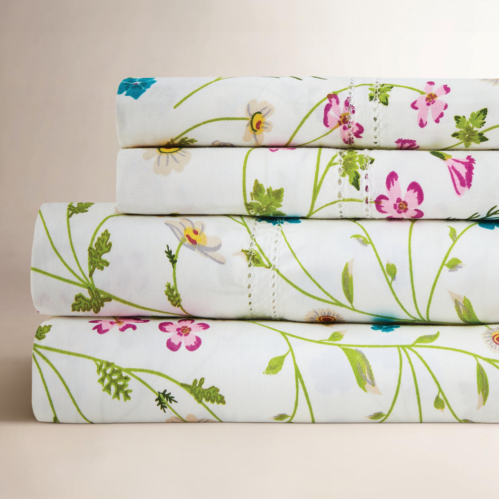 Bergina Cotton Sheet Set, Full Sheet Set with 2 Pillowcases