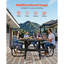 Round Steel Outdoor with Umbrella Hole Picnic Table - 201.5 cm W 201.5 cm D