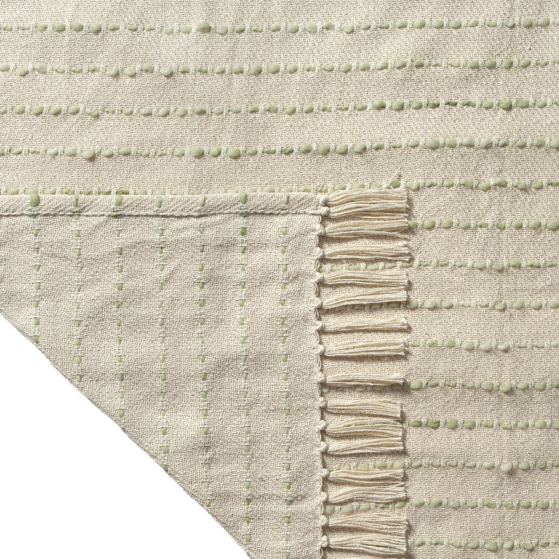 Sage/Ivory Transitional Striped Flatweave Throw Blanket
