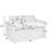 Loveseats Sofa Bed With Pull-Out Bed,Adjsutable Back-Blue