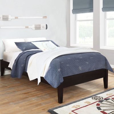 Lit plateforme en bois Cappuccino pour chambre à coucher, avec un style élégant en couleur