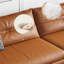 Canapé modulaire orange en cuir véritable