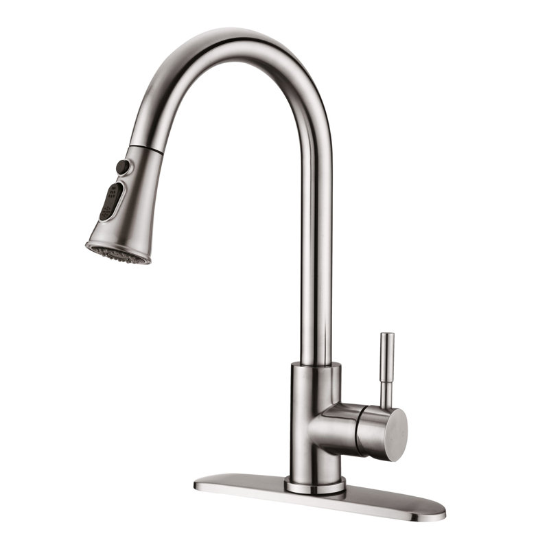 BATHLET Ledbetter Pull Down Kitchen Faucet, Brushed Nickel