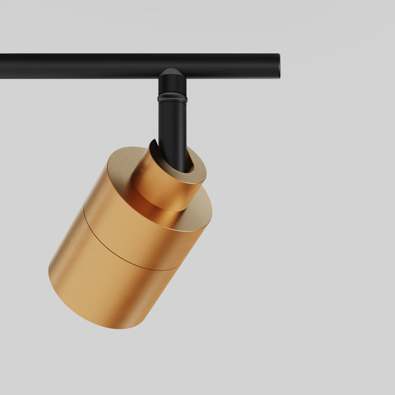 Shura 4-Light Integrated LED Track Light w/ Rotatable Heads, 3 ft. Track Lighting Kit, 3000k, 2240 Lumen, Black/Gold