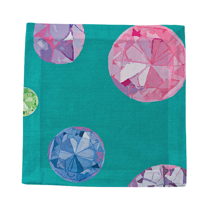 Cotton Blend Square Napkins, Cyan