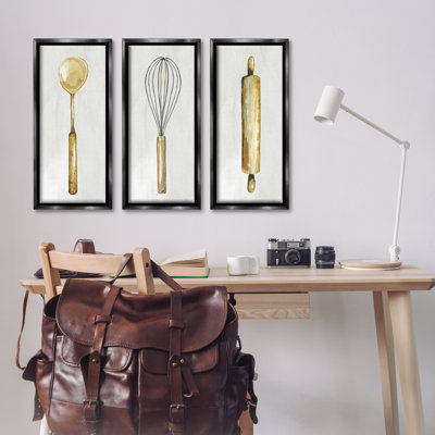  Ustensiles de cuisine traditionnels 3 pièces flottantes encadrées par Nan
