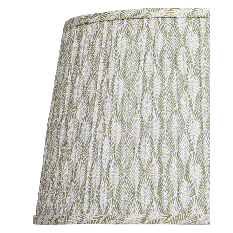 Plume Empire Lamp Shade, Green/Ivory