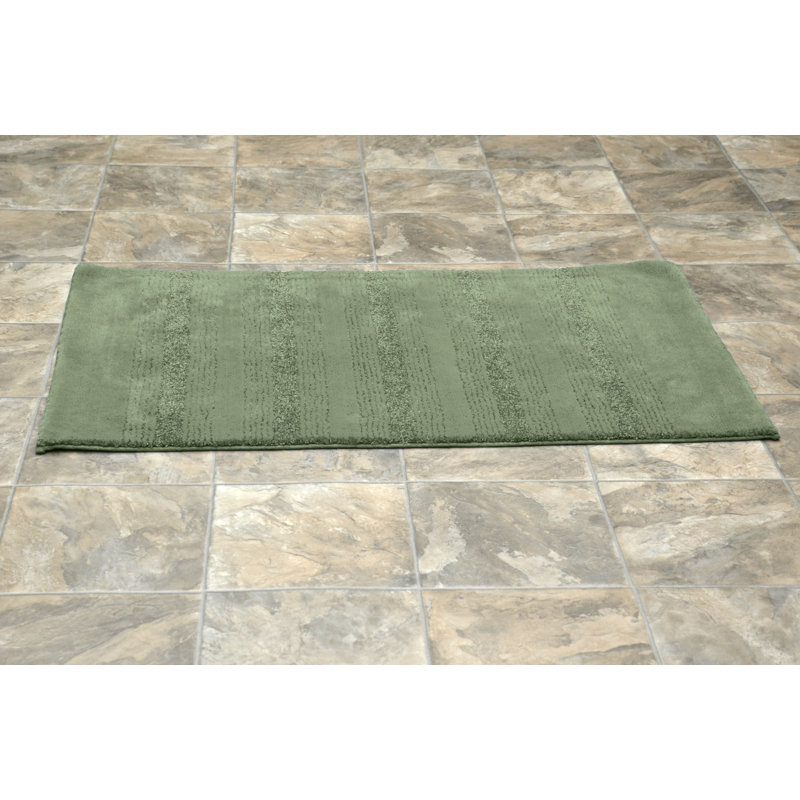Nylon Bathroom Mat with Non-Slip Appliance Niala, Fougère intense, 2 pi x 3 pi 4 po