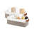 Narrow Storage Bins With Handle, Small Fabric Organizer Basket for Closet and Shelf, Brown-1009638852