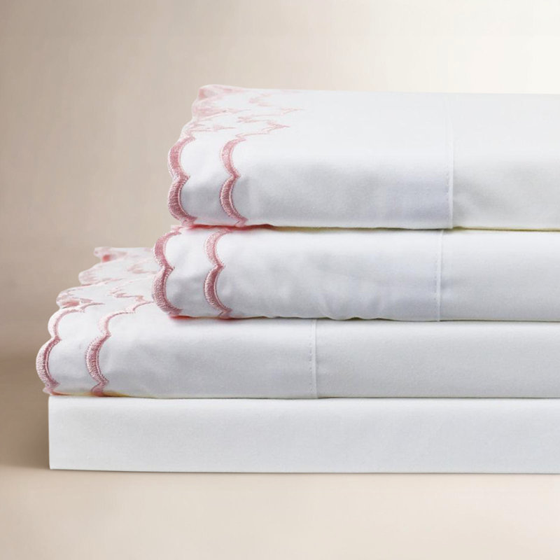 Bara Sheet Set, Rose/White, Full Sheet Set with 2 Pillowcases