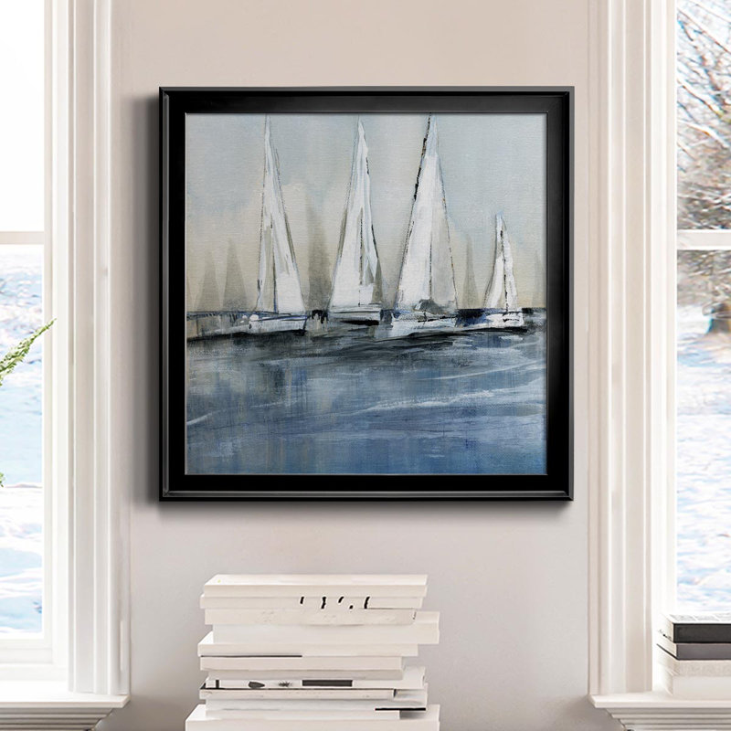 «Waiting for the Sun» - Peinture sur toile encadrée, H 34,5 po x l 34,5 po x P 1,5 po, Noir
