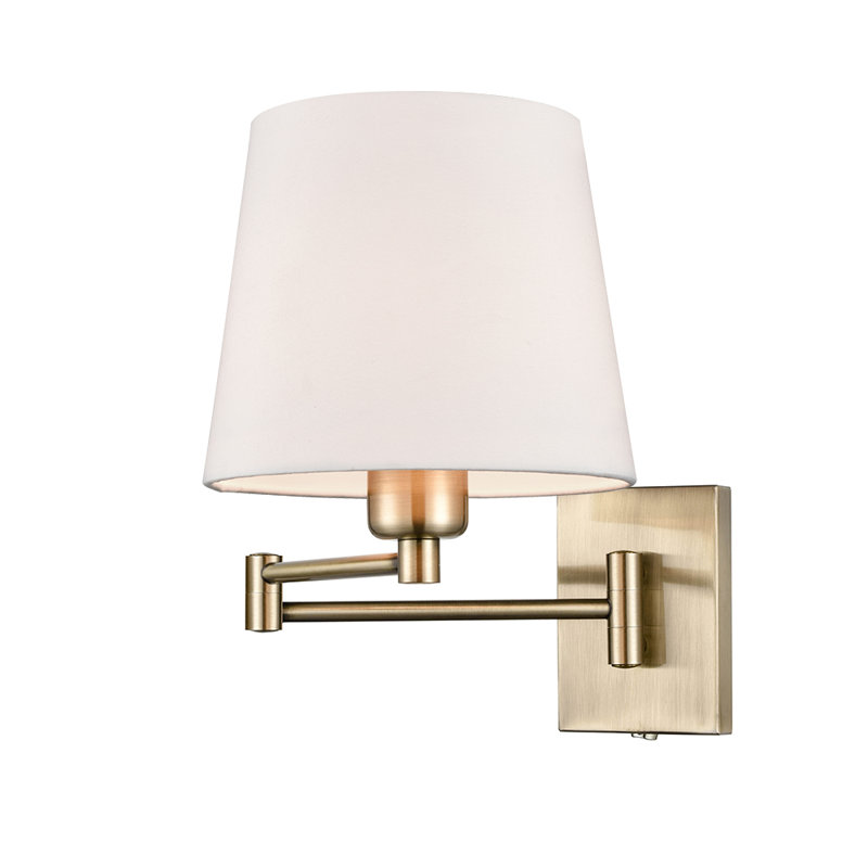 Kaluza Swing Arm Sconce, Bronze, Off White