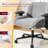 28.3" Wide Upholstered Office Chair With Wheels For Home Office,Vanity, Apartment Dorms-1531339848