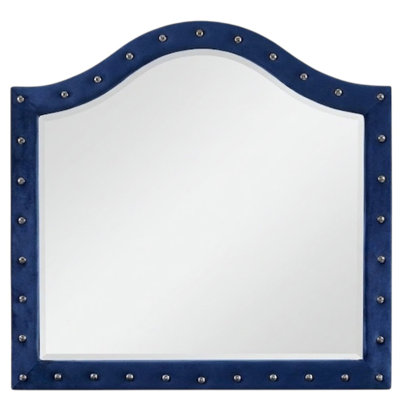 Hawhoy Blue 44 In. W X 38.5 In. H Glam Rectangle Wood Framed Mirror