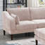 Ensemble modulaire 5 pièces, 2 fauteuils à 2 accoudoirs, 2 chaises sans accoudoirs, 1 repose-pieds, tissu Morgan-1404935757