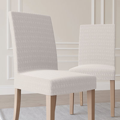 Sparta Houndstooth Textured Stretch Fit Elastic Dining Chair Slipcover