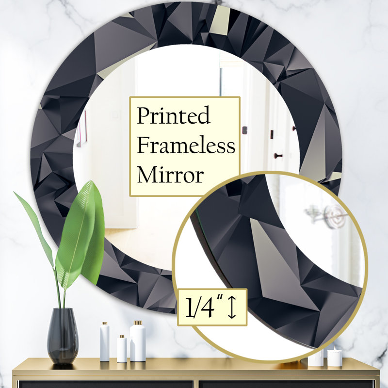 Glass Flat Wall Mirror, 23.6" H x 23.6" W