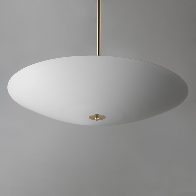 Vesta 1 - Light LED Pendant, French Gold, Matte White, 4.75" H x 23.5" W x 23.5" D