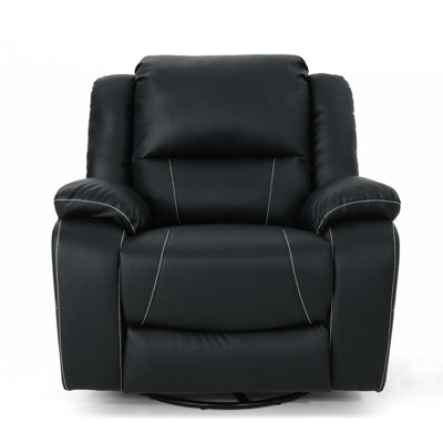 39" Wide Faux Leather Manual Swivel Standard Recliner