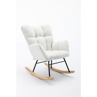 Fabric Glider Rocking Chair - Relax In Comfort Your Bedroom And Living Room, With Foam For Indoor Spaces With Comfortable Filling