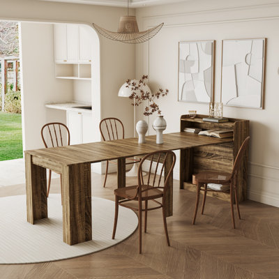 Modern Extendable Dining Table with Built-In Storage