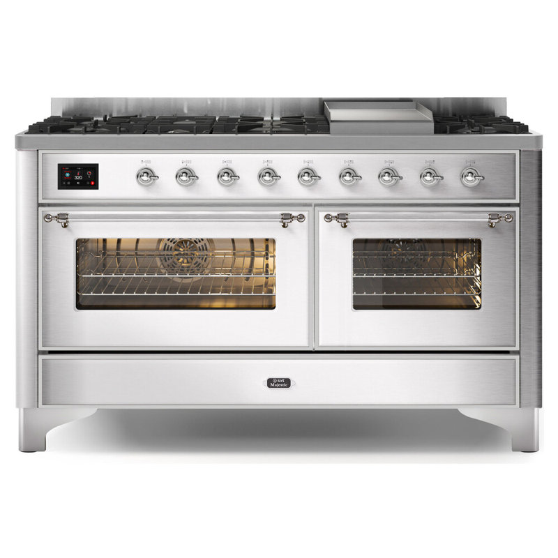 Majestic II 60" 5.02 cu. ft. Freestanding Dual Fuel Range with Griddle, Liquid Propane, Matte Graphite/Bronze