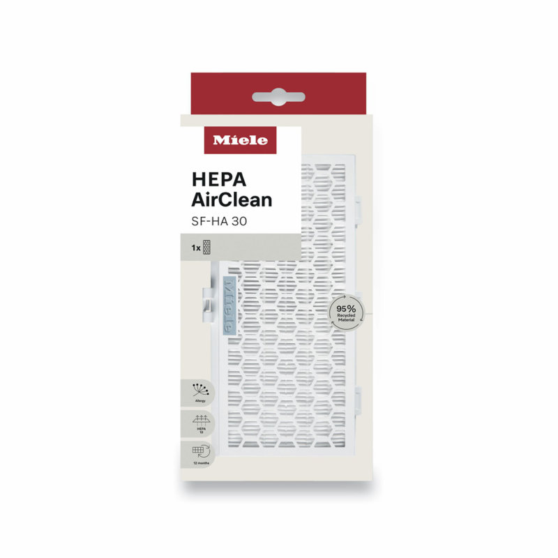 Miele SF-HA 30 HEPA AirClean Filter for Miele Vacuum Cleaners (Classic/Complete C1 and Dynamic U1)