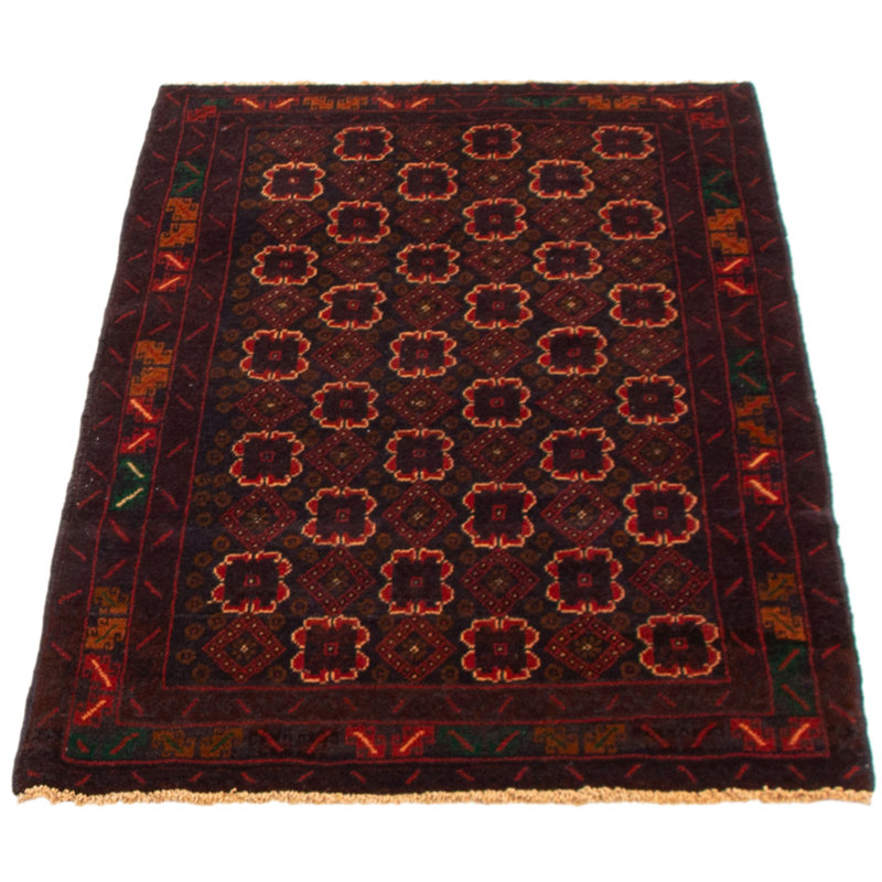 Tapis noir foncé et rouge Lynnisha 2 pi 10 po x 4 pi 7 po