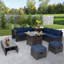 Ensemble de meubles de patio 9 pièces avec foyer 32 po Costway-24410177
