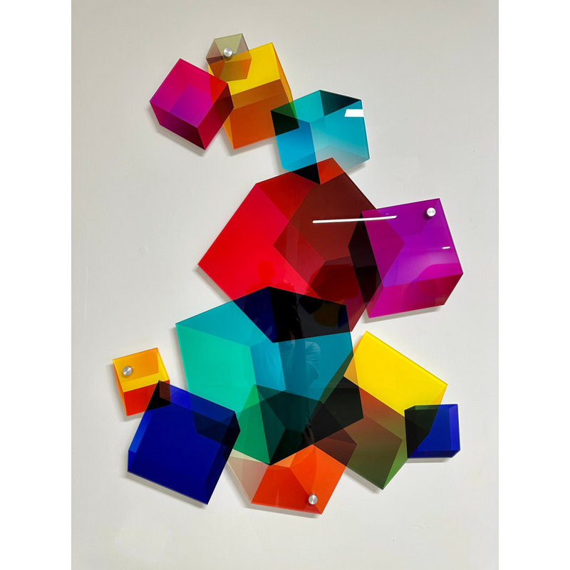 Cube imprimé, art moderne sur acrylique