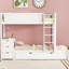 Lit simple superposé simple avec bureau, rangement en blanc - Maximisez l'efficacité de la chambre à coucher avec rangement pratique Twintwin et lit gigogne