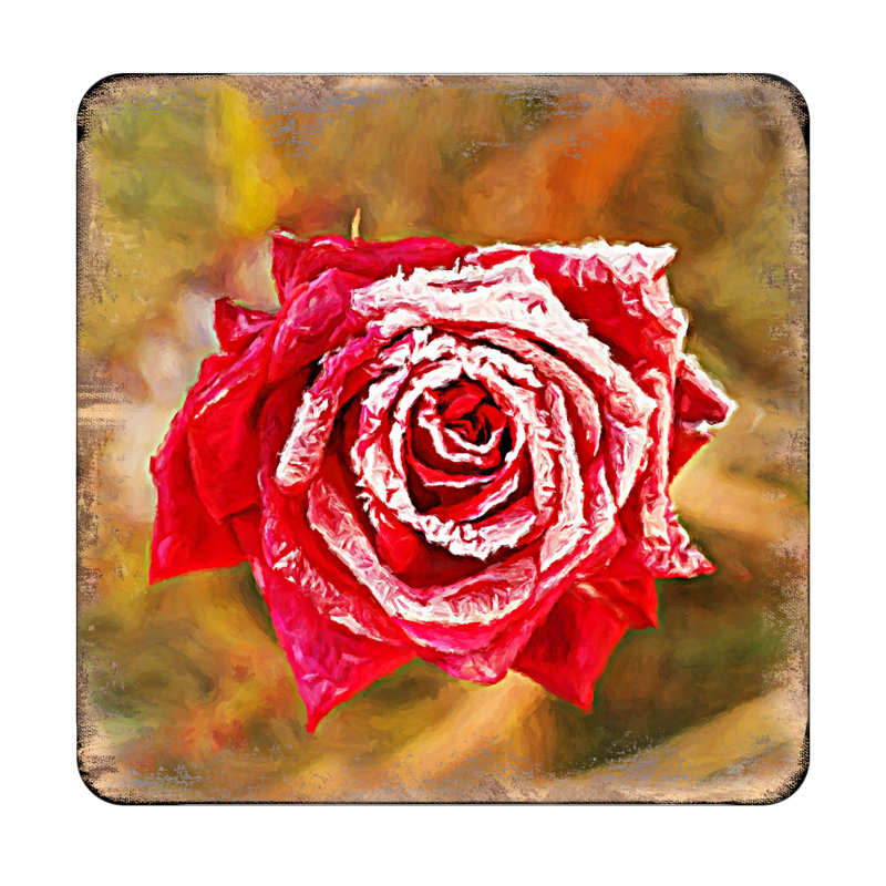 Wood Square 4 Piece Coaster Set