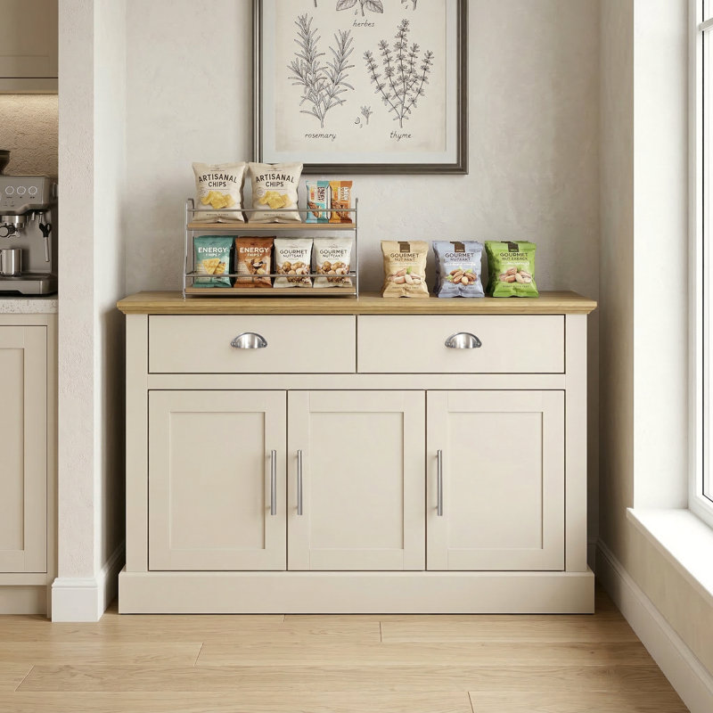 Sufy Octave Wide 3 Door 2 Drawer Sideboard, Natural