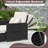 PE Wicker Outdoor Daybed With Adjustable Backrest & Ottoman, White-2087282772