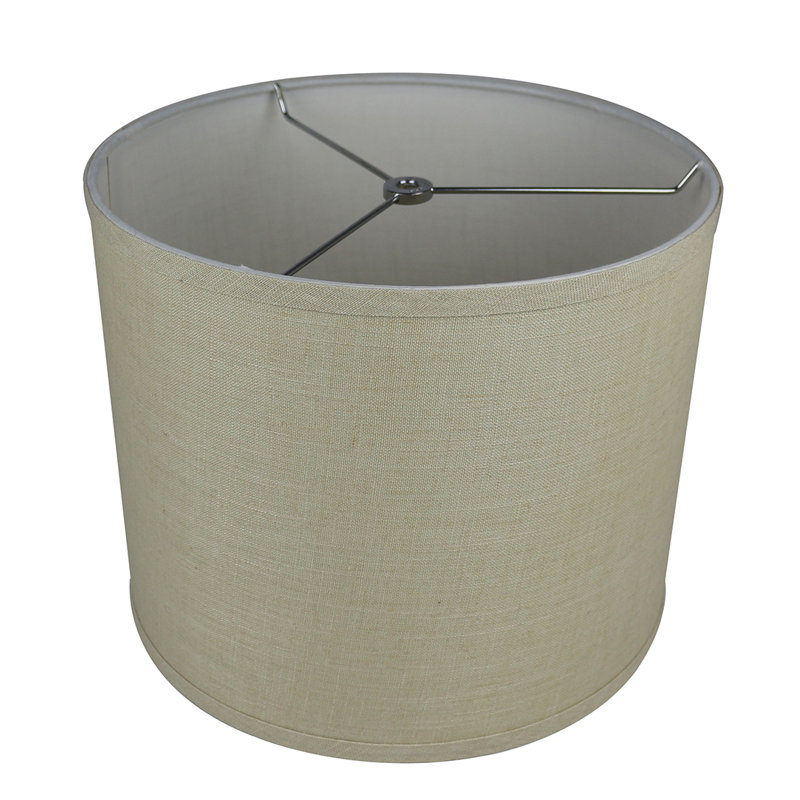 Abat-jour tambour en lin classique Ganya (araignée), Naturel, H 10 po x l 10 po x P 10 po
