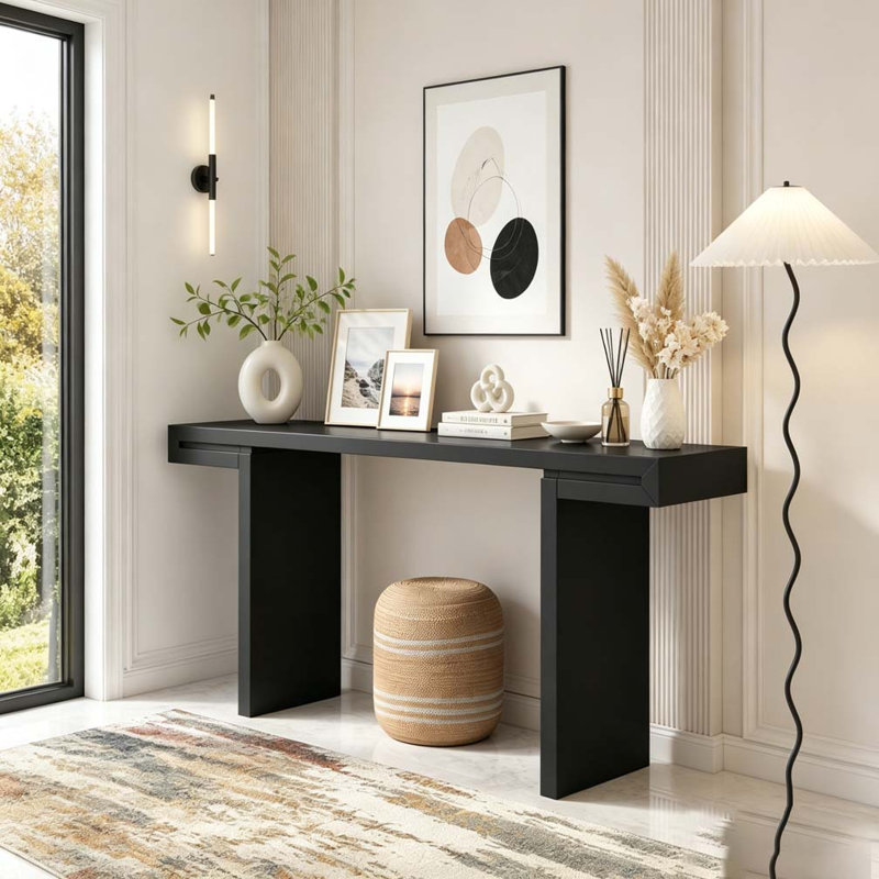 Console de 60 pouces aux lignes géométriques épurées, Black