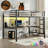 Metal Full Size Loft Bed  With Power Outlet And LED Lighted, Space-Saving, Noise Reduced-1471817558