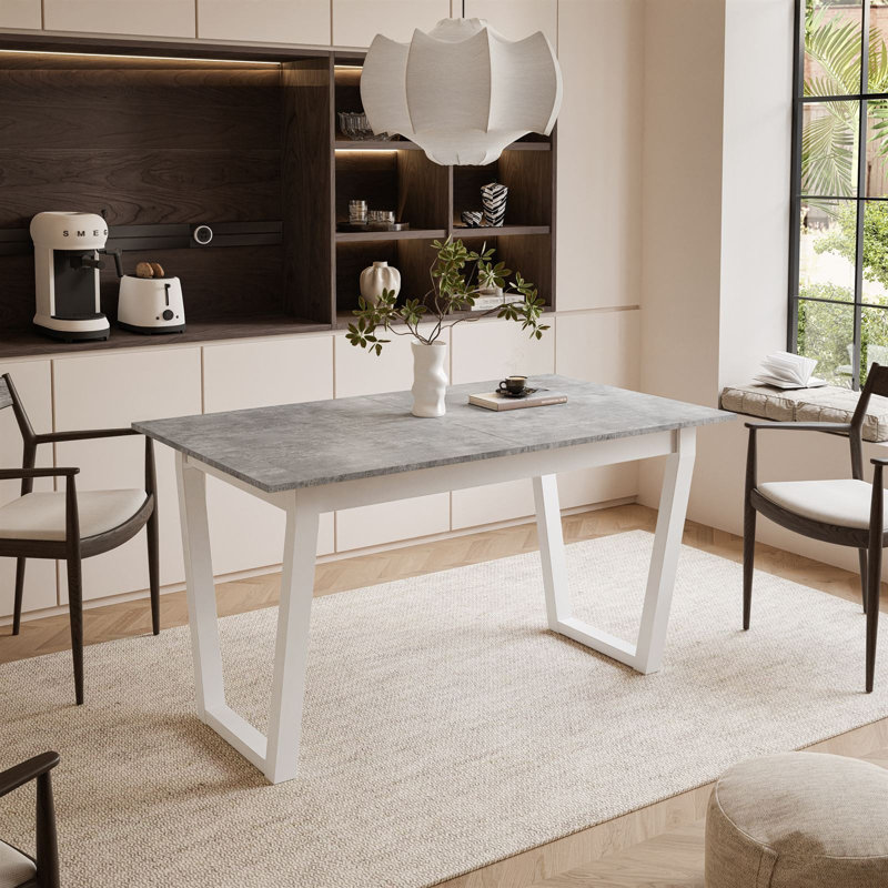 Extendable table ARTON II  140 cm,  "V" legs, Bellatro Grey, White