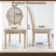 Chaise de salle à manger 2 pièces avec structure en bois massif et revêtement en coton et lin