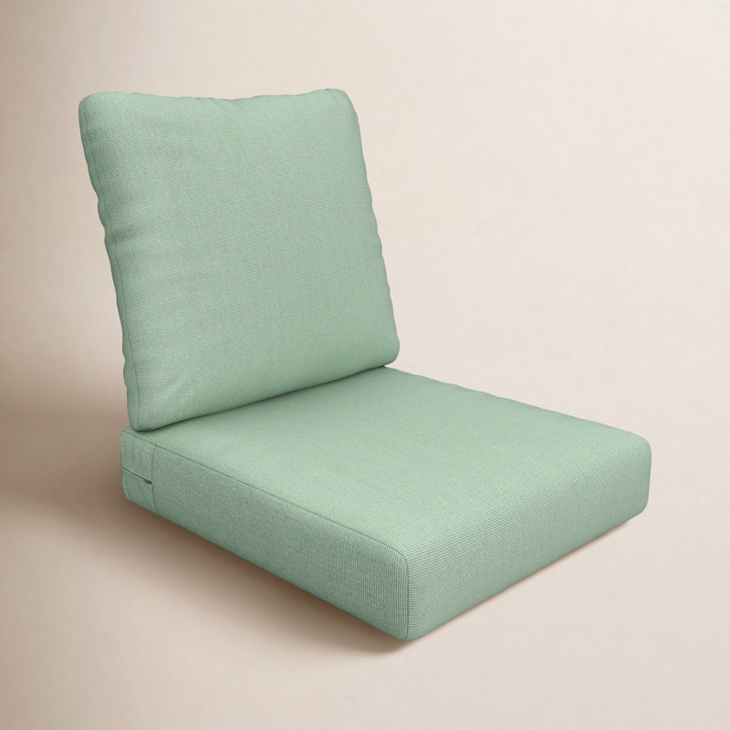Amala Sunbrella® Outdoor Deep Seating Lounge Chair Seat/Back Cushion, Canvas Spa Sunbrella® Canvas