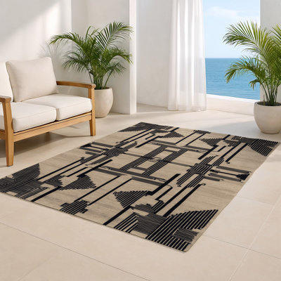 ArtDeco Gray Indoor and Outdoor Area Rug