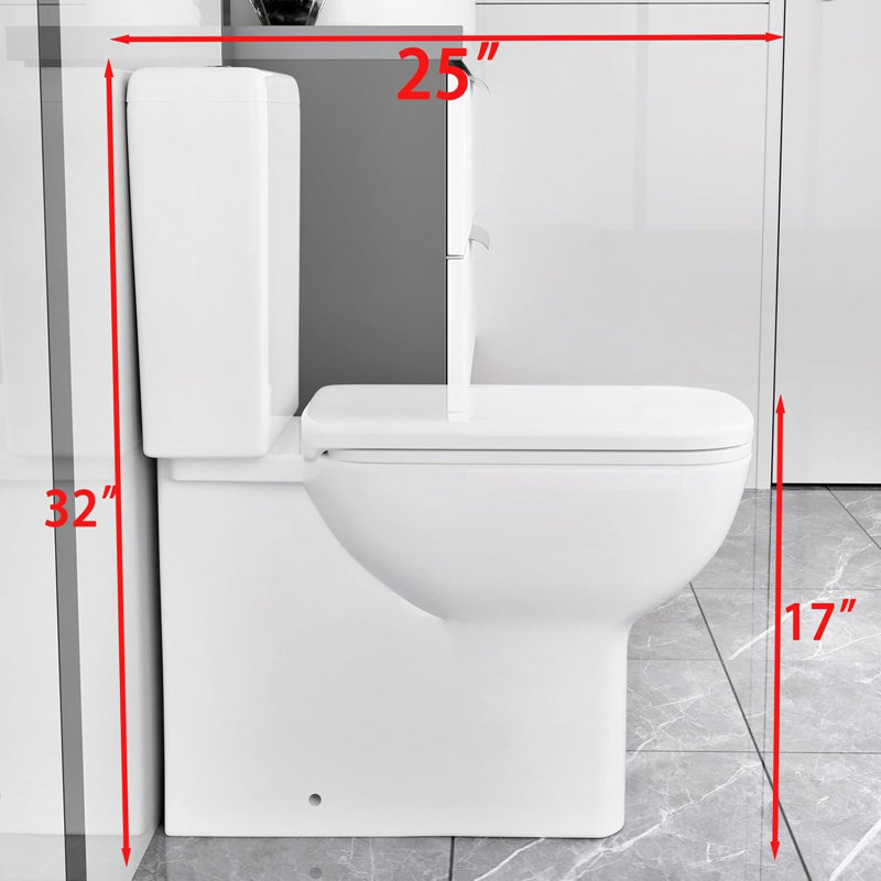 YINGZE 600W Macerating Toilet With Upflush System For Basement Comfort 17" With Dual Flush Toilet Tank & Pump Three Connections For Sink,Bathtub,White (YZ5813-600)