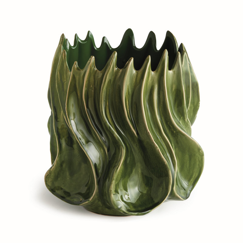 Callista Handmade Clay Table Vase, 14" H x 13" W x 12.75" D